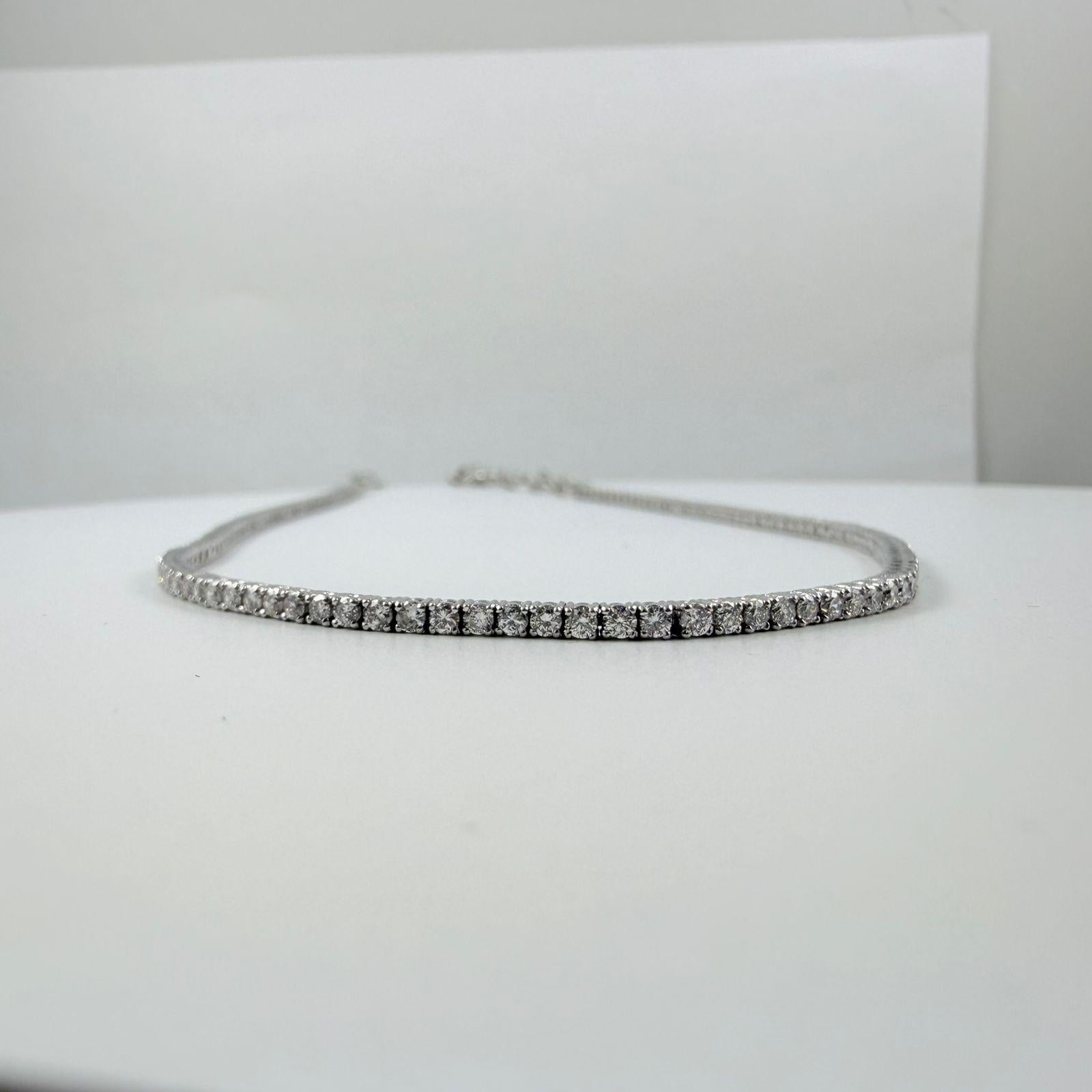 Collana di diamanti regolabile da 3,25 carati in oro rosa 14K in vendita 1