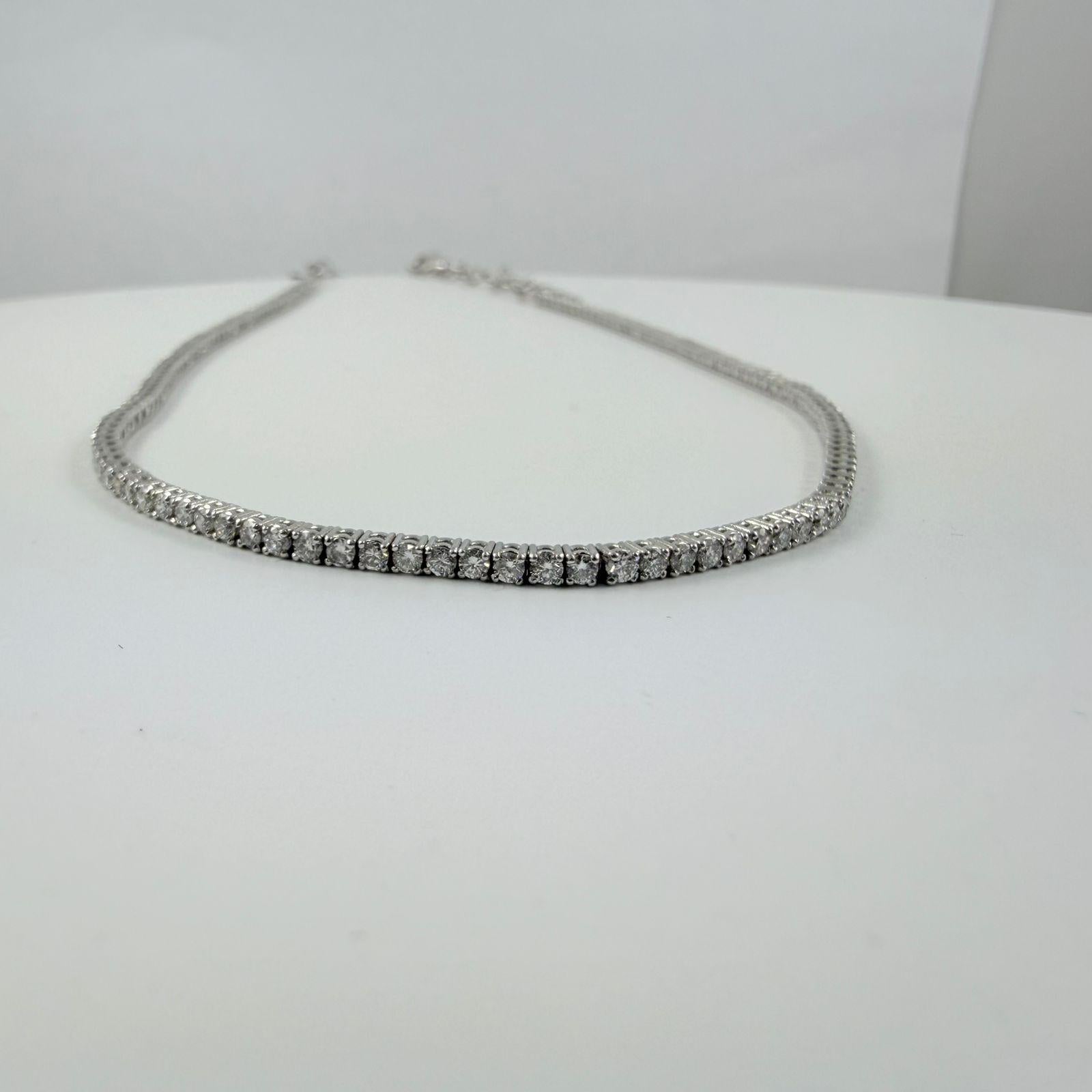 Collana di diamanti regolabile da 3,25 carati in oro rosa 14K in vendita 2