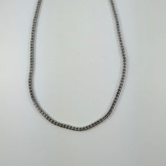 3.25 Carat Adjustable Diamond Necklace in 14K White Gold