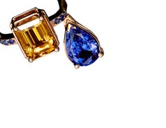 MAIKO NAGAYAMA 3.25 Carat Citrine and 2.73 Carat Tanzanite Cocktail Ring