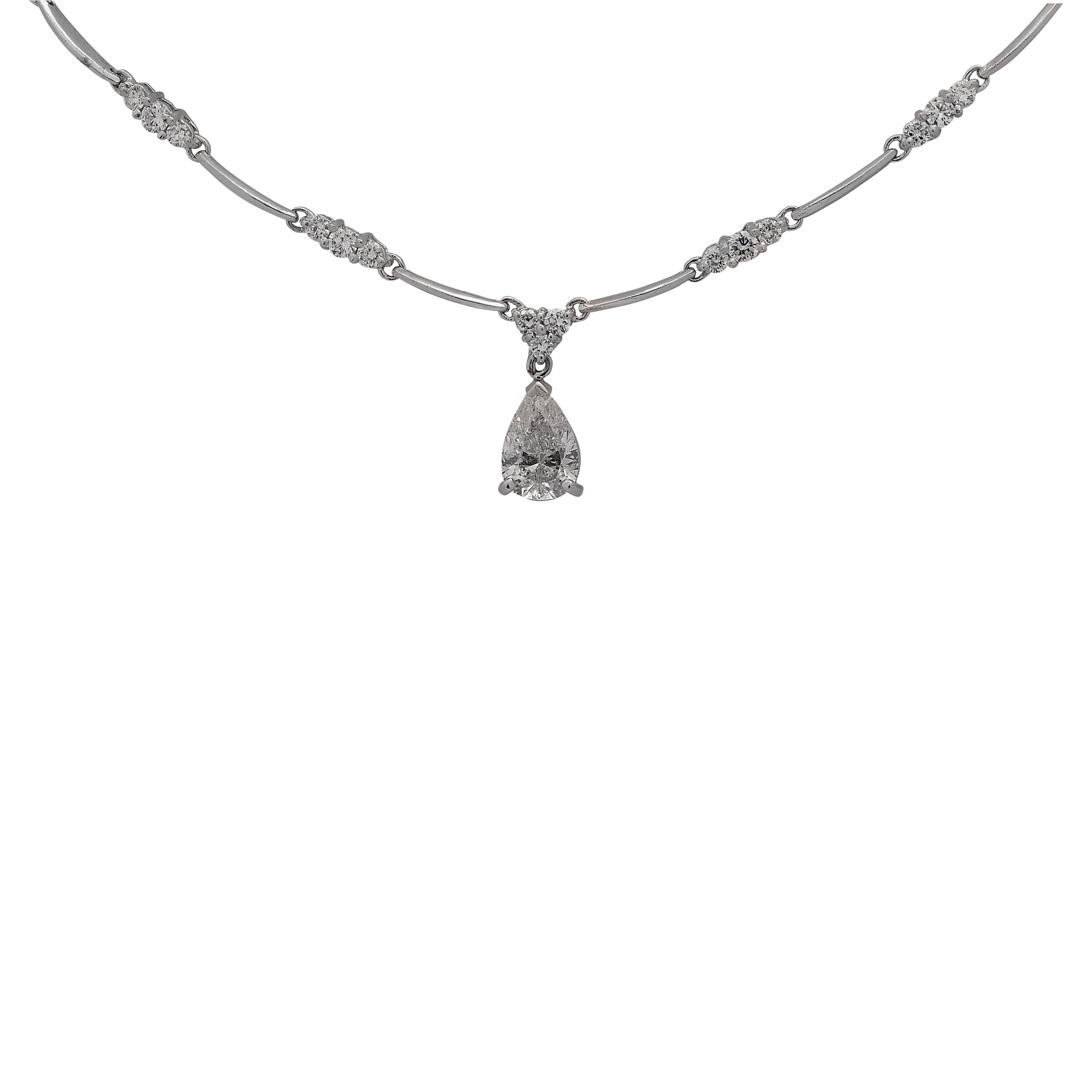 Pear Cut 3.25 Carat Diamond Necklace