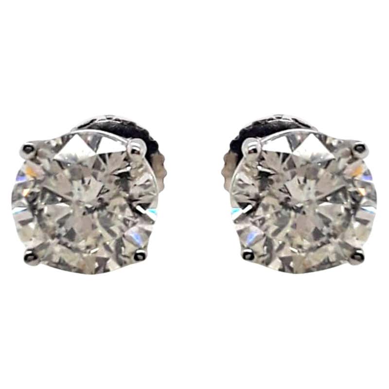 3.25 Carat Diamond Gold Swirl Earrings For Sale at 1stdibs