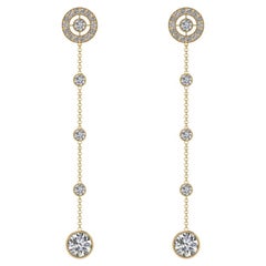 3.25 Carat Diamonds Dangling Earrings in 18k Gold