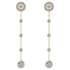 Boucles d'oreilles pendantes avec diamants de 3,25 carats en or 18k