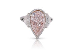 3.25 Carat Fancy Light Pink Diamond Engagement Cocktail Ring 18K Gold GIA Report