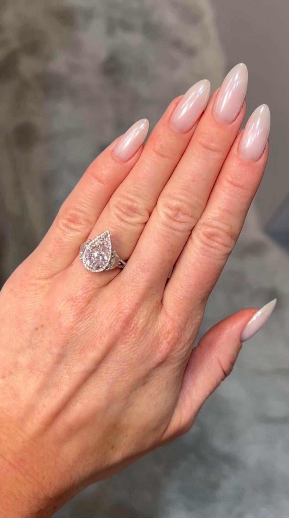 Anello di fidanzamento con diamante rosa chiaro da 3,25 carati in oro 18 carati Rapporto GIA in vendita 1