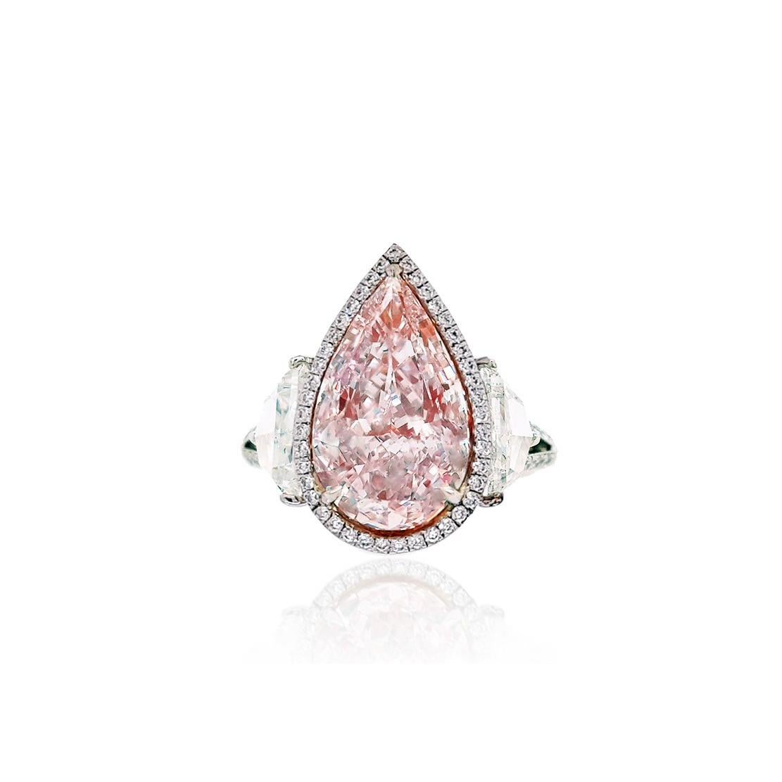 Anello di fidanzamento con diamante rosa chiaro da 3,25 carati in oro 18 carati Rapporto GIA in vendita 2