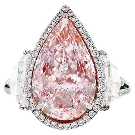 3.25 Carat Fancy Light Pink Diamond Engagement Cocktail Ring 18K Gold GIA Report
