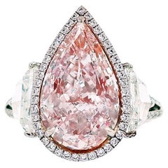 3.25 Carat Fancy Light Pink Diamond Engagement Cocktail Ring 18K Gold GIA Report