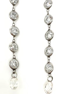 3.25 Carat Long Diamond Earrings in Platinum