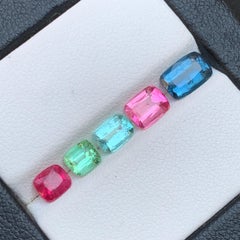 3,25 Karat Multicolor Natürlicher Turmalin Cushion Cut Loser Edelstein Paket