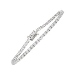 Bracelet tennis en or blanc massif 14 carats et diamants 