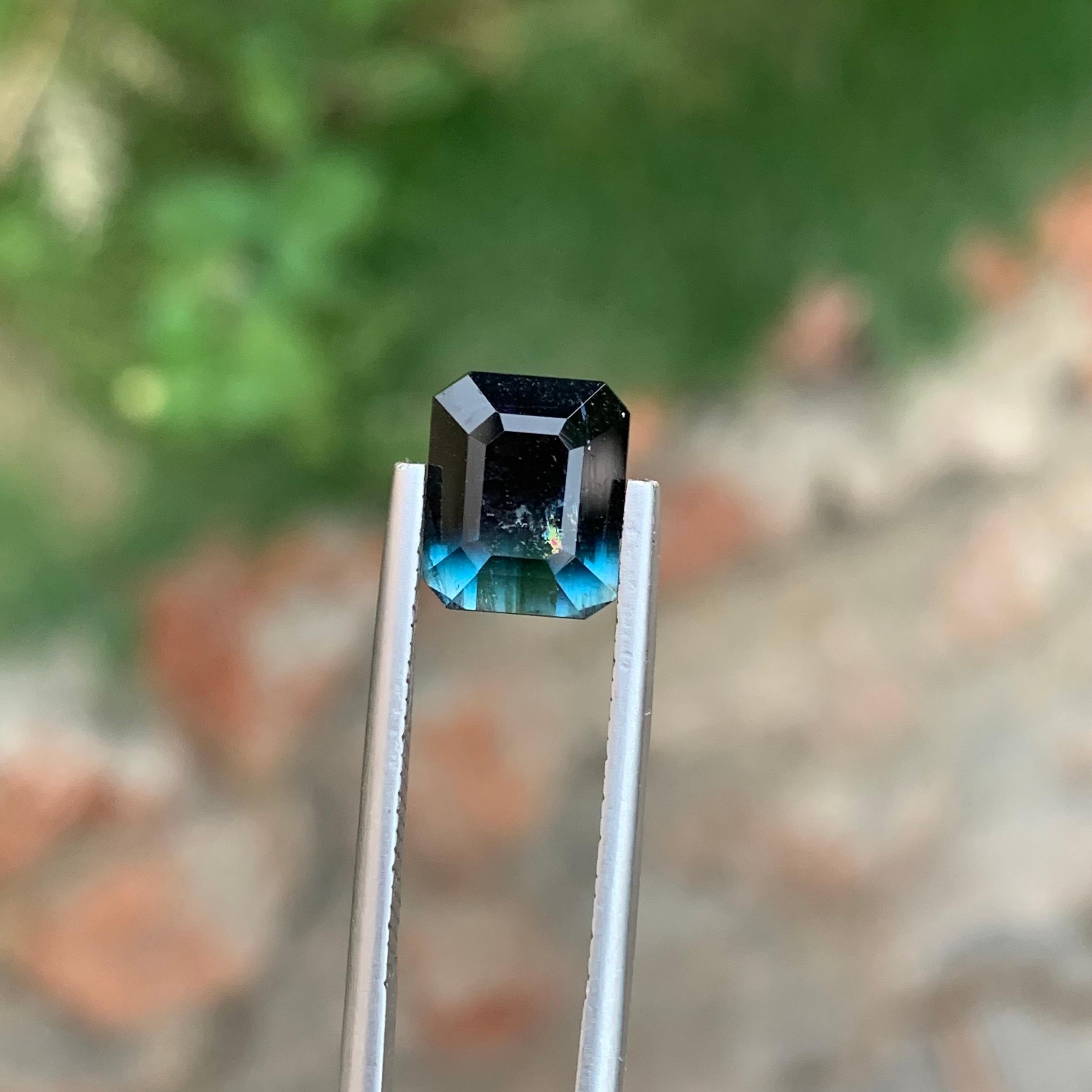 3.25 Carat Natural Loose Bi Colour Tourmaline Emerald Shape Gem From Earth Mine en vente 2