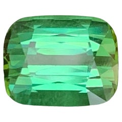 3.25 Carat Natural Loose Green Tourmaline Stone Cushion Cut Afghan Gemstones