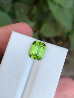 3.25 Carat Natural Loose Peridot Cushion Cut Gemstone