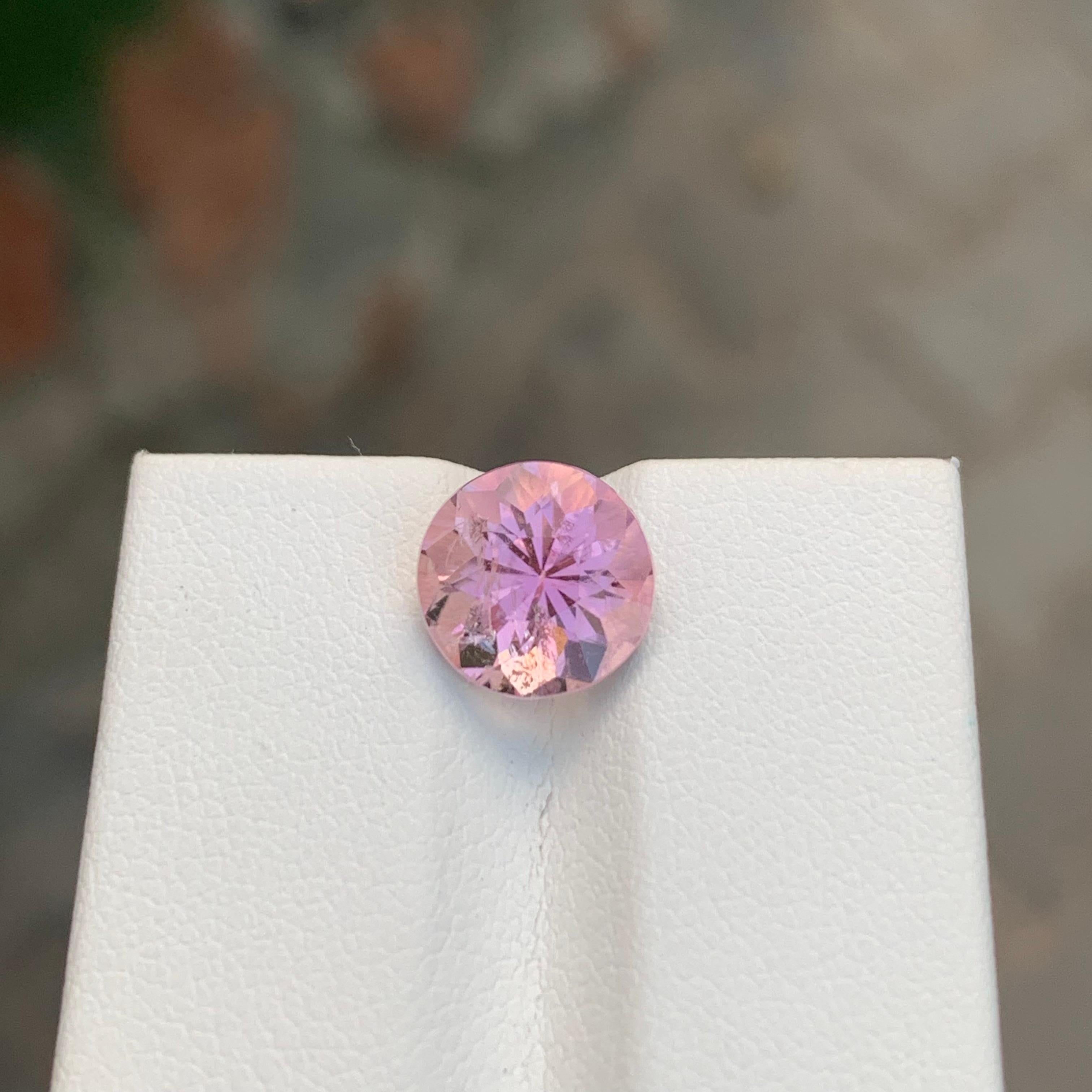 3,25 Karat natürlicher loser rosa Turmalin in runder Form für Schmuck im Angebot 1