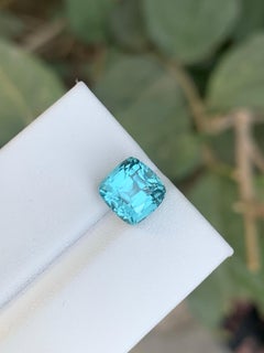 3.25 Carat Natural Loose Seafoam Tourmaline Cushion Shape Gemstone