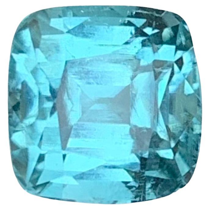 3.25 Carat Natural Loose Seafoam Tourmaline Cushion Shape Gemstone