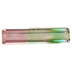 3.25 Carat Natural Loose Tri Color Tourmaline Stone Emerald Cut Afghan Gemstone