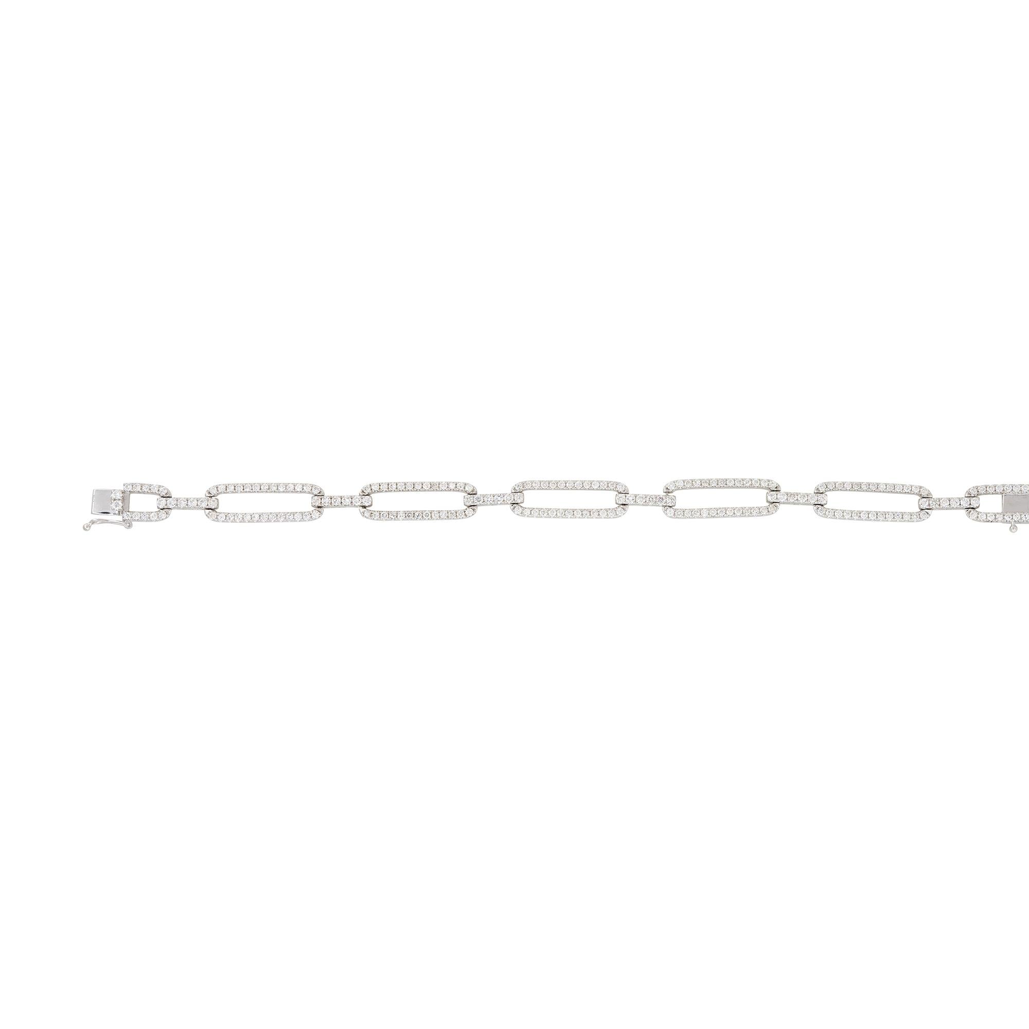 Bracciale A Link allungato con diamanti da 3,25 carati 18 carati In magazzino In condizioni ottime in vendita a Boca Raton, FL