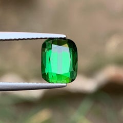 3.25 Carat Rich Green Natural Tourmaline Cushion Cut Loose Gemstone for Jewelry