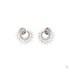 3.25 Carat Rose Cut Diamond Gold Earrings