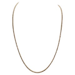 3.25 Carat Round Diamond Tennis Necklace 14 Karat Yellow Gold