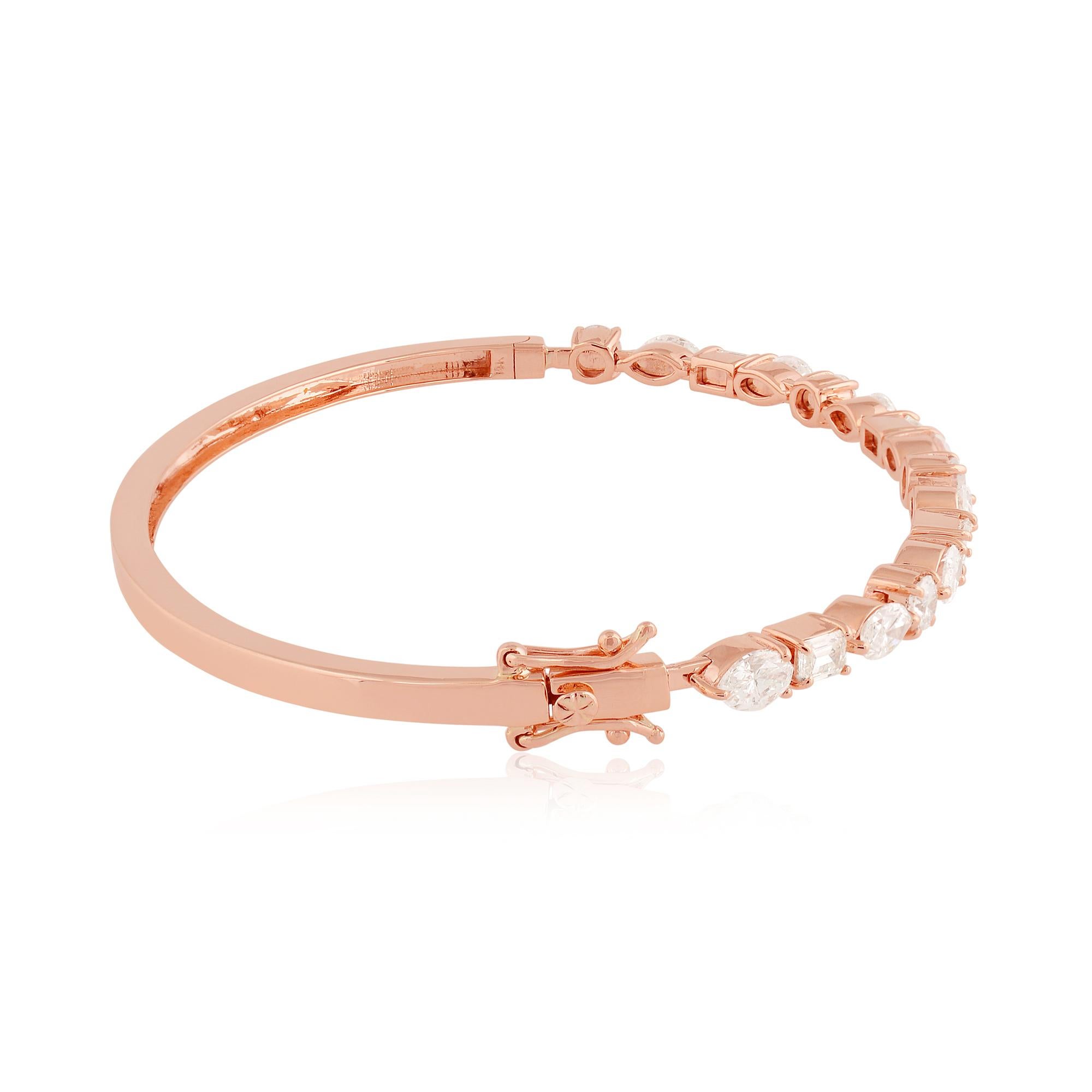 Make a statement with this elegant Diamond Bangle Bracelet, handcrafted with care to create a sophisticated and timeless piece of jewelry. The bangle style is both elegant and versatile, making it suitable for any occasion. This Bracelet is