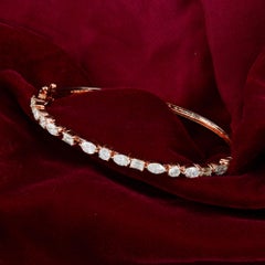 3.25 Carat SI Clarity HI Color Diamond Bangle Bracelet 14k Rose Gold Jewelry
