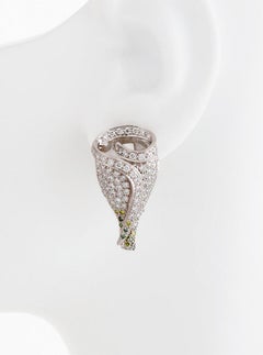3.25 Carat White Green and Diamond Calla Lily Earrings by John Landrum Bryant