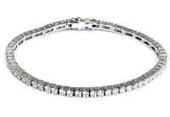 3.25 Carats Natural Diamonds 18 Carats White Gold Tennis Bracelet