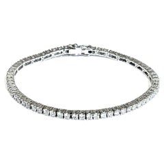 3.25 Carats Natural Diamonds 18 Carats White Gold Tennis Bracelet