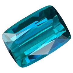 3.25 carats Lagoon Blue Loose Tourmaline Cushion Cut Natural Afghan Gemstone