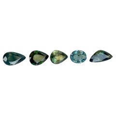 Lote de 5 piedras preciosas de zafiro azul turquesa de Madagascar de 3,25 quilates