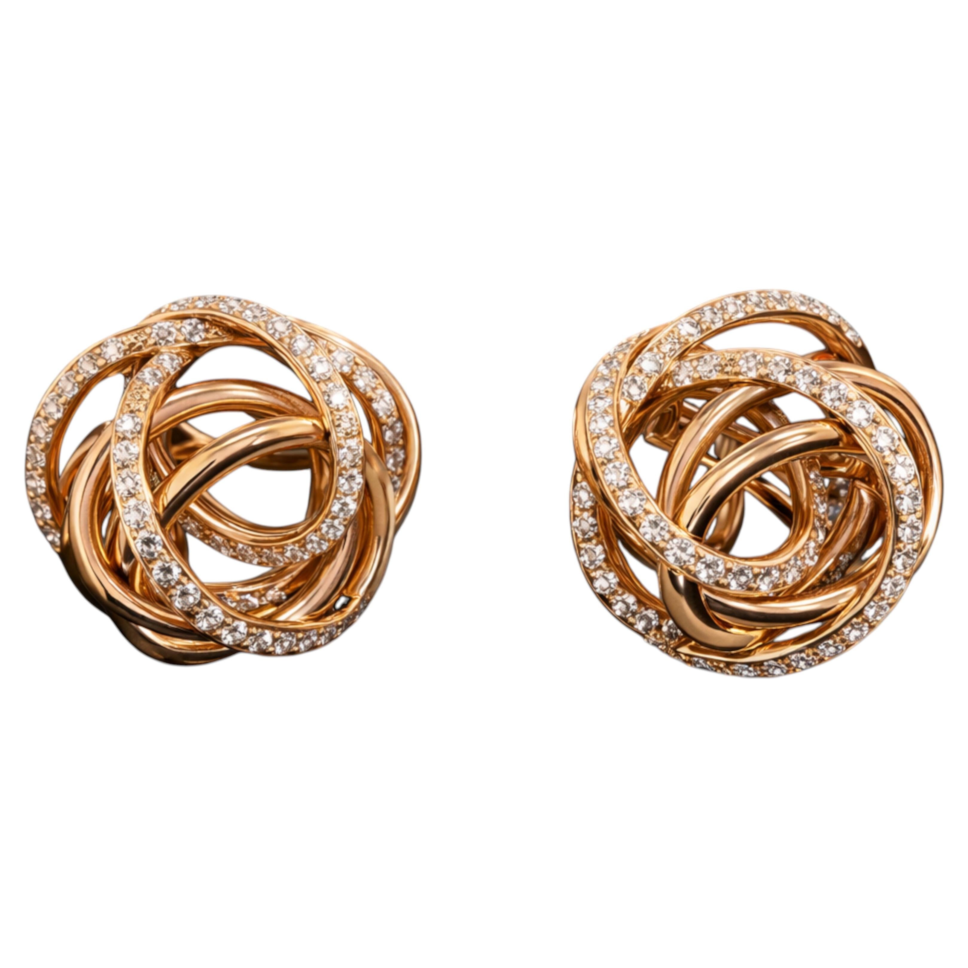 3,25 kt. de GRISOGONO Matassa Collection Rose Gold Diamant Ohrringe im Angebot
