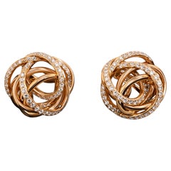 3.25 Ct. de GRISOGONO Collection Matassa Boucles d'oreilles diamant en or rose