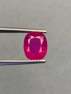 Rubí natural de 3,25 quilates con certificado GIA, de color rojo púrpura, sin tratar térmicamente