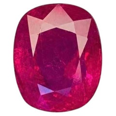 Rubí natural de 3,25 quilates con certificado GIA, de color rojo púrpura, sin tratar térmicamente