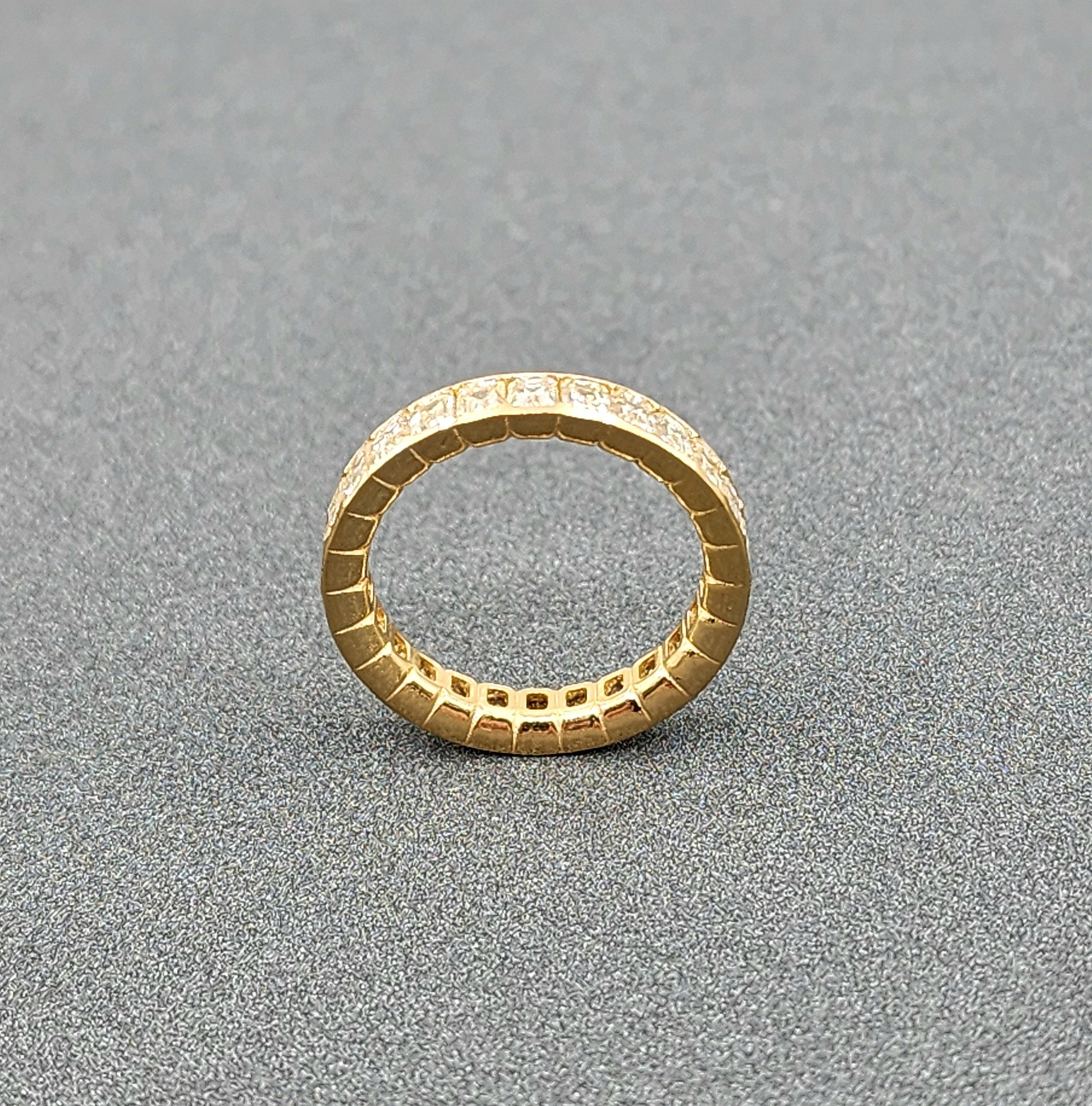3.25 ct Natural Yellow Emerald Cut Diamond Eternity Ring For Sale 3