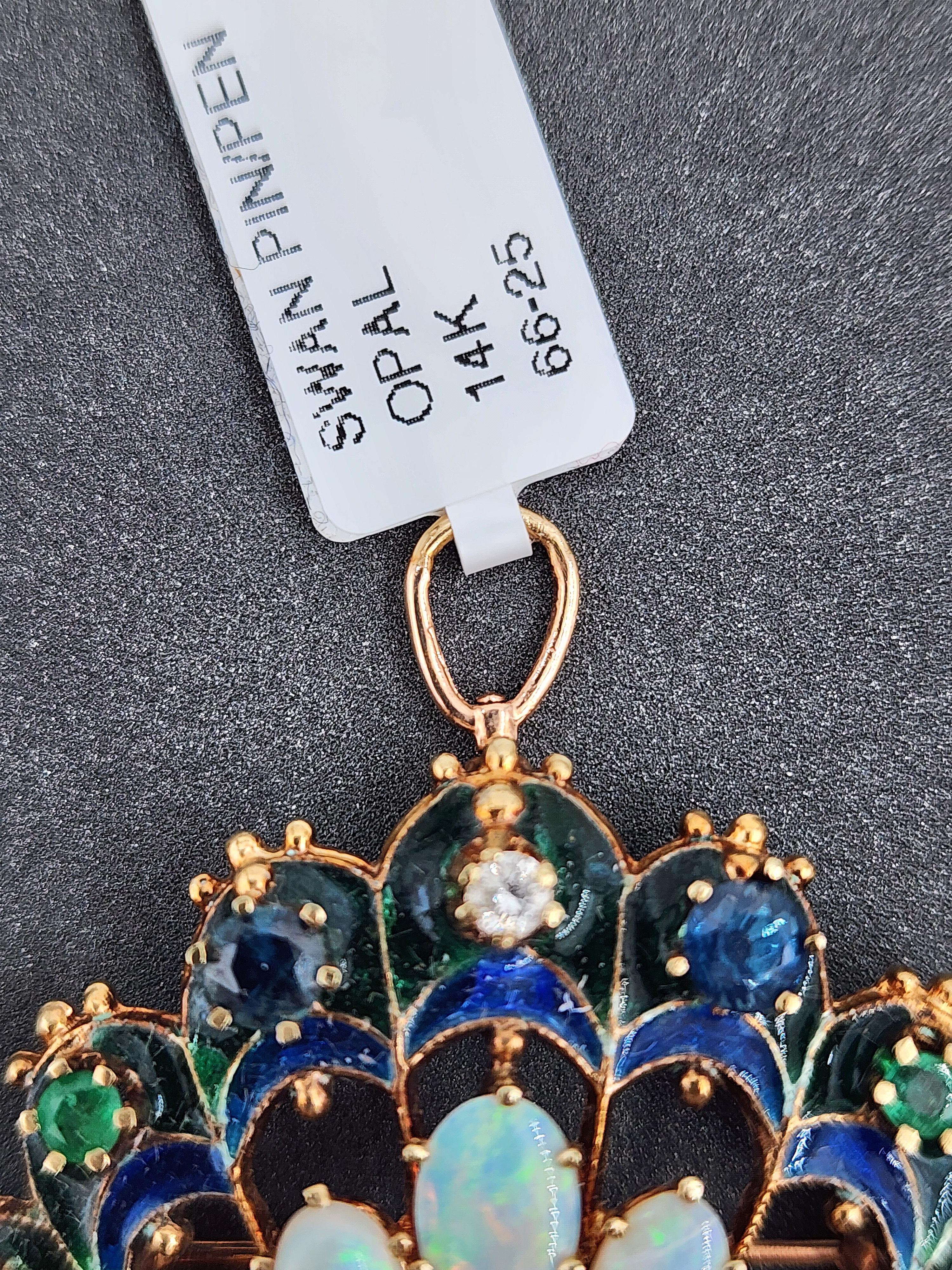 Broche de pavo real de 3,25 ct Art Decó en venta