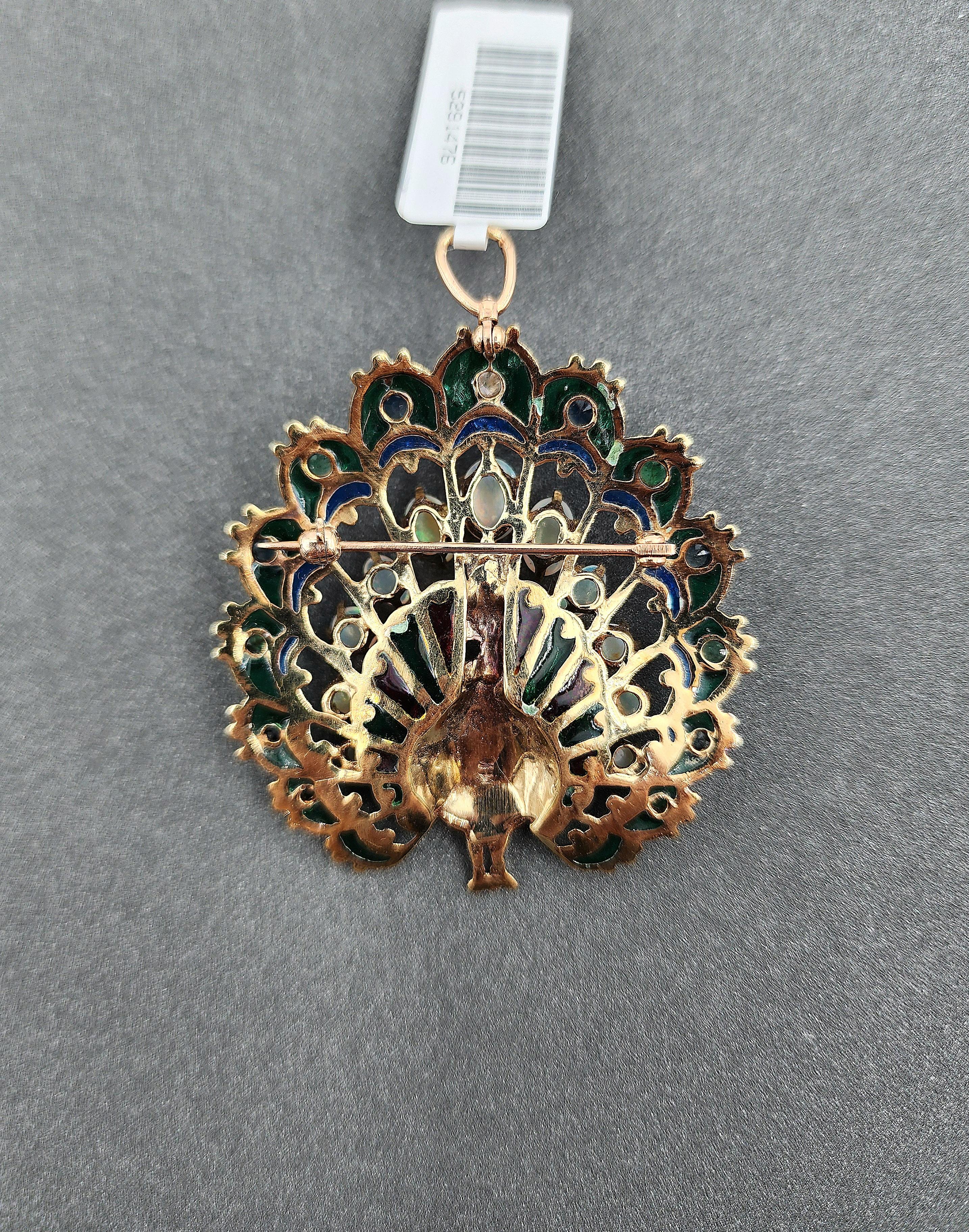 Broche de pavo real de 3,25 ct en Excelente estado para la venta en Chicago, IL