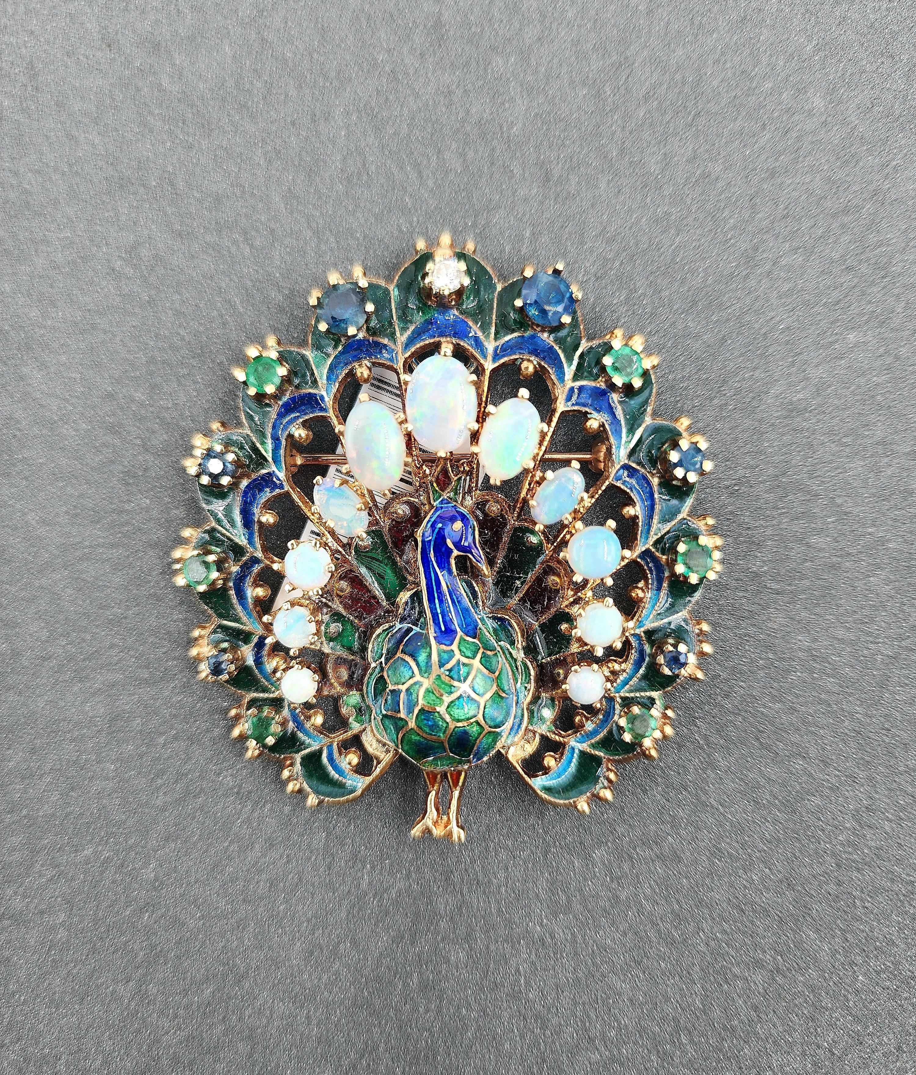 Broche de pavo real de 3,25 ct en venta 2