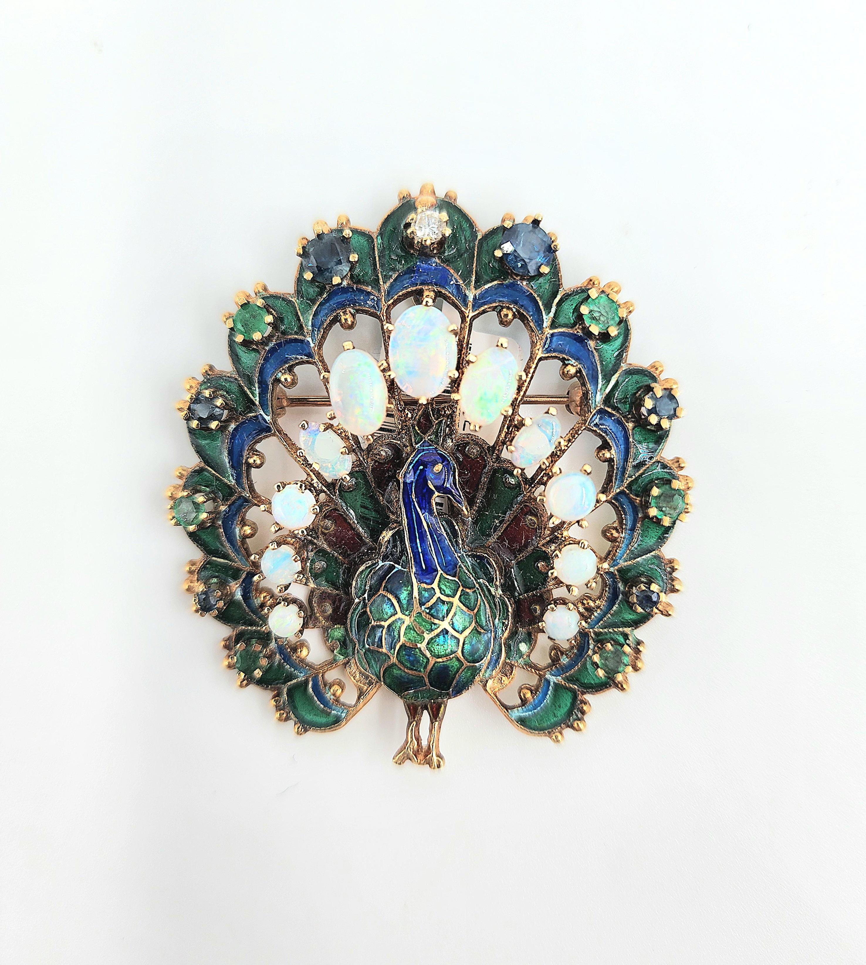 Broche de pavo real de 3,25 ct en venta 3
