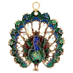 3.25 ct Peacock Brooch