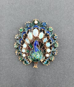 3.25 ct Peacock Brooch