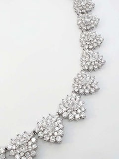 Edwardian Style 32.50ct Diamond Link Necklace in 18k White Gold