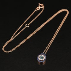 $3250 / NEW / EFFY / Multicolor Diamond & Sapphire Necklace / 14K