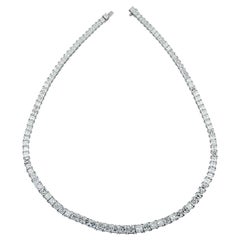 32.55 Carat Ascher Cut Diamond Riviere Necklace