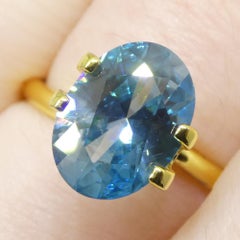 3.25ct Natural Earth Mined Oval Master Blue Zircon from Cambodia
