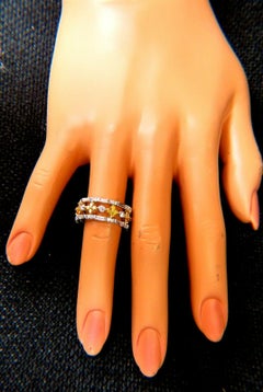 3.25ct Natural Fancy Yellow Baguette & Rounds Platinum Eternity Ring*